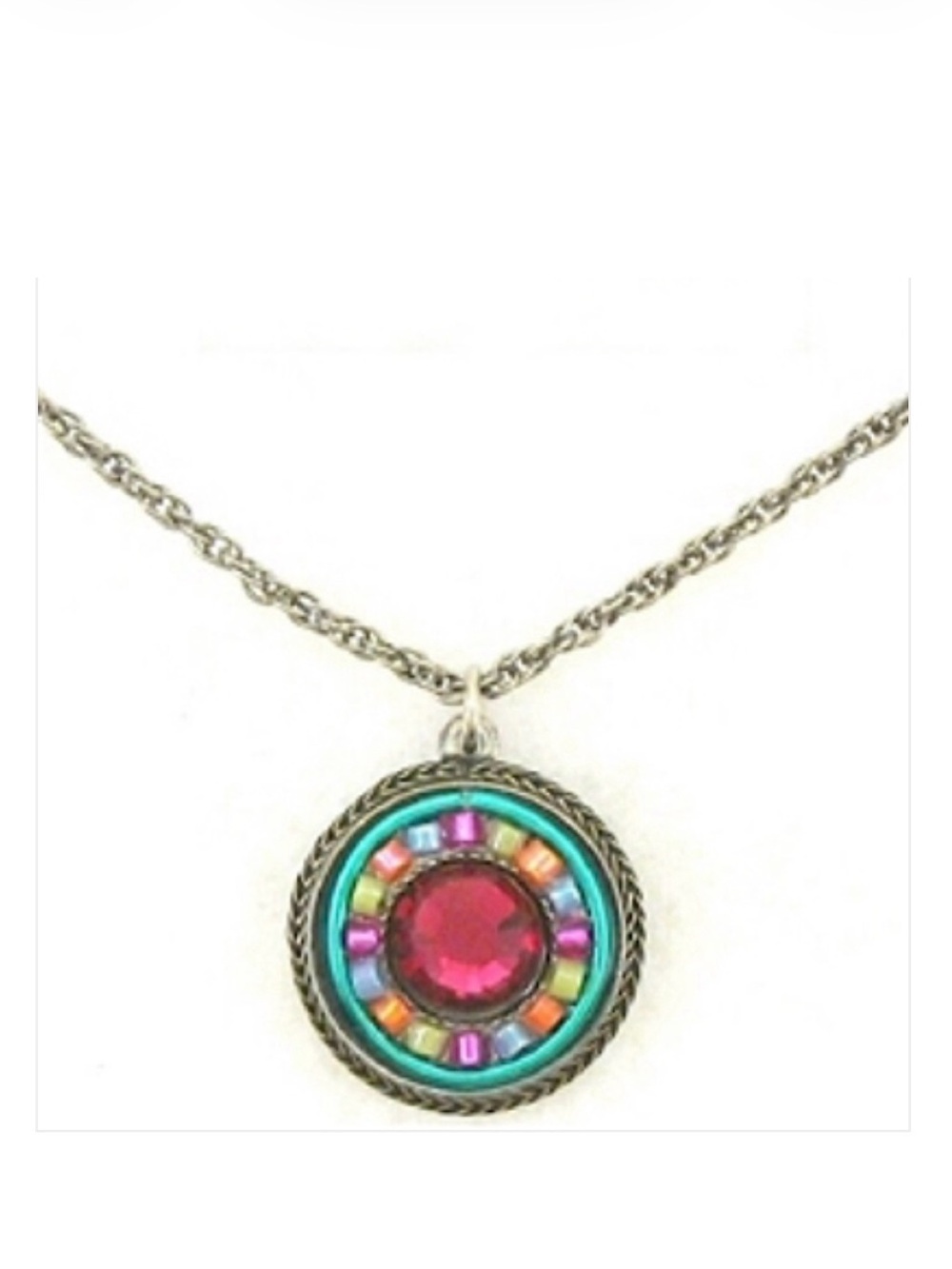 Firefly Jewelry Multicolor, La Dolce Vita, Round Pendant Necklace & Earrings